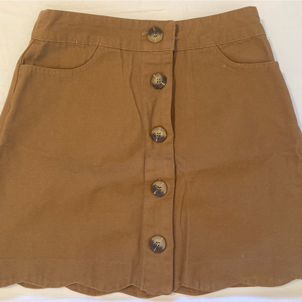 Scalloped jean skirt